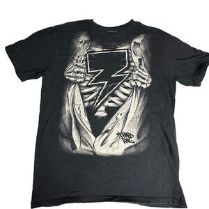 Third Rail T Shirt XL Black Skull Graphic Print Goth Biker Style Distressed